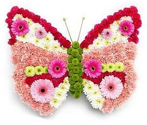Kelebek renkleri/Karanfil gerbera ve kırçiçekleri ile hazırlanmış özel tasarım aranjman               